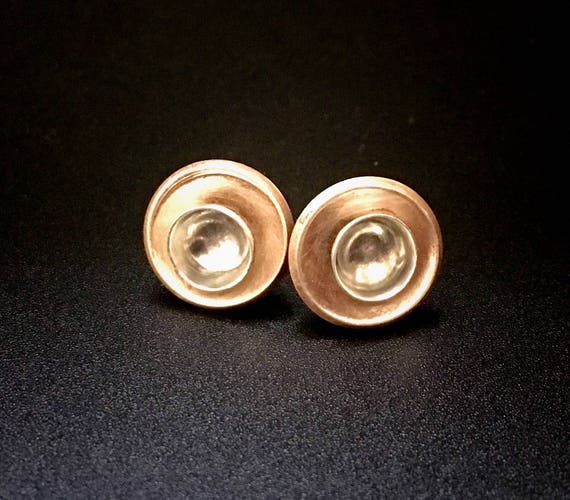 Bronze & Sterling Stud Earring