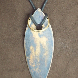 Oxidized Bronze &quot;Love & War&quot; Pendant w/14K gold-fill