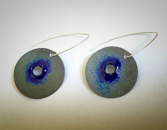 Sterling Silver EnamelArt earrings