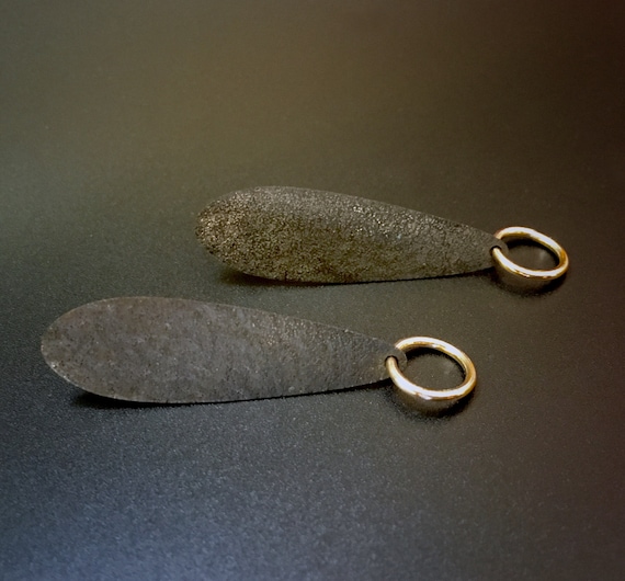 Oxidized Sterling Earring w/14K Goldfill Loop