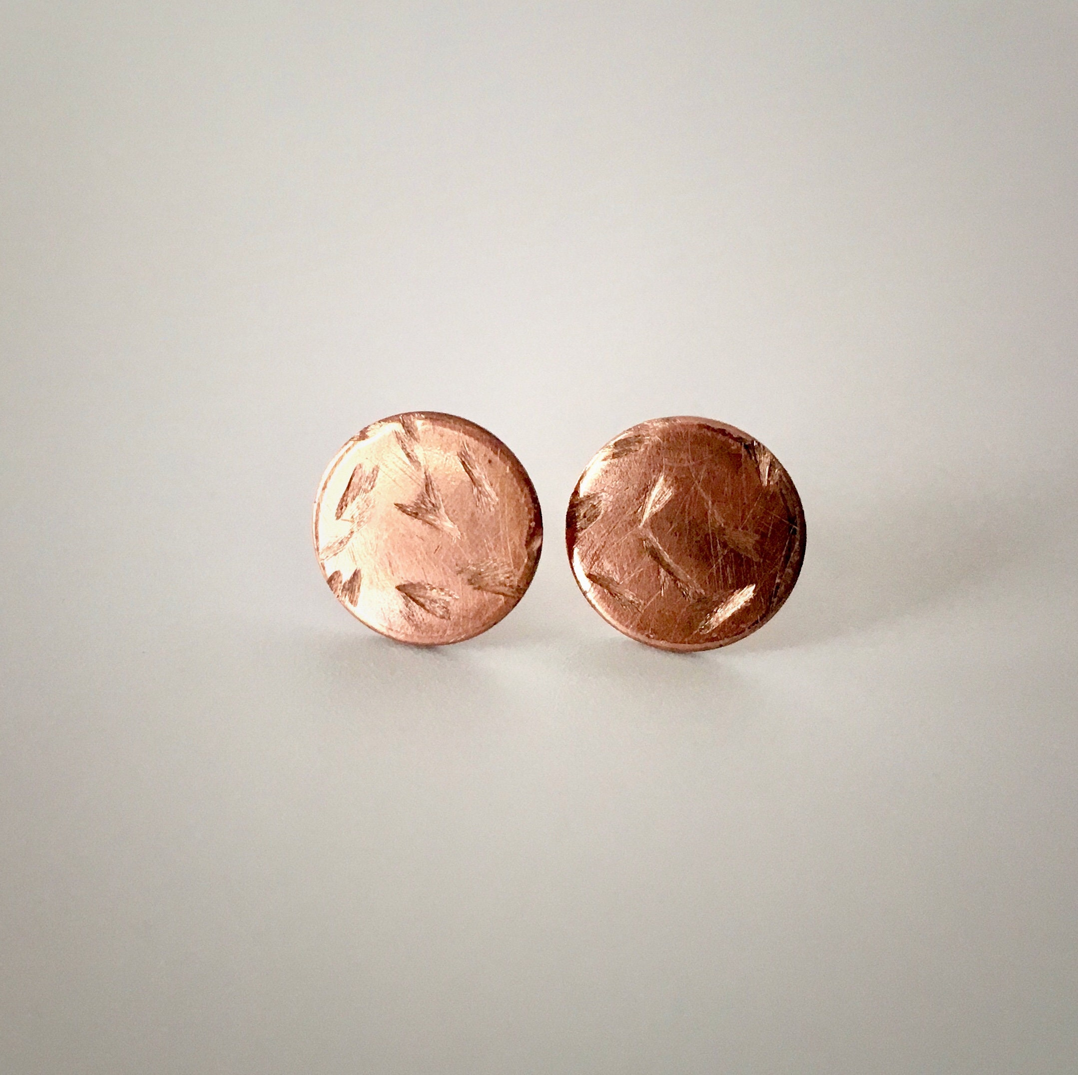 Textured Reclaimed Copper Stud Earrings