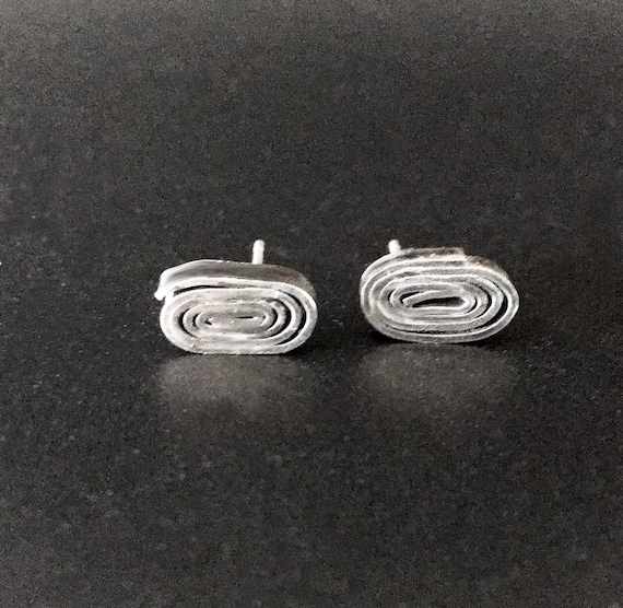 Sterling Silver “Coiled” Stud Earrings