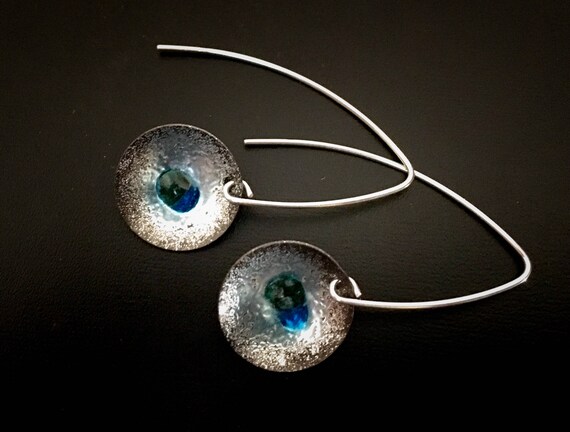 Fine Silver EnamelArt earrings