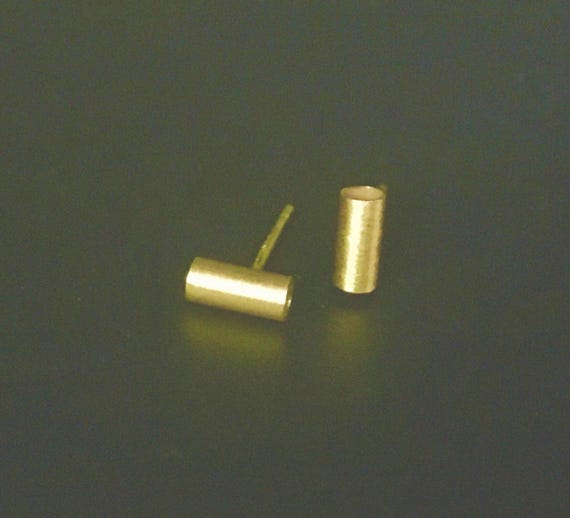 14K YG Tube Stud Earring