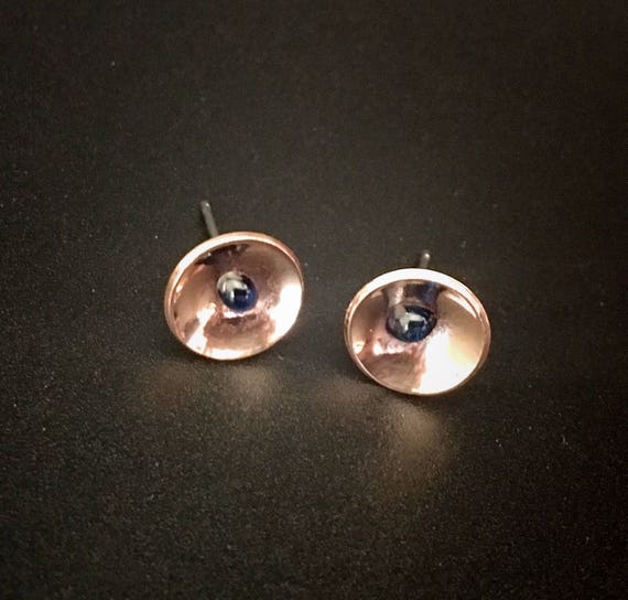 Copper & Enamel Stud Earrings