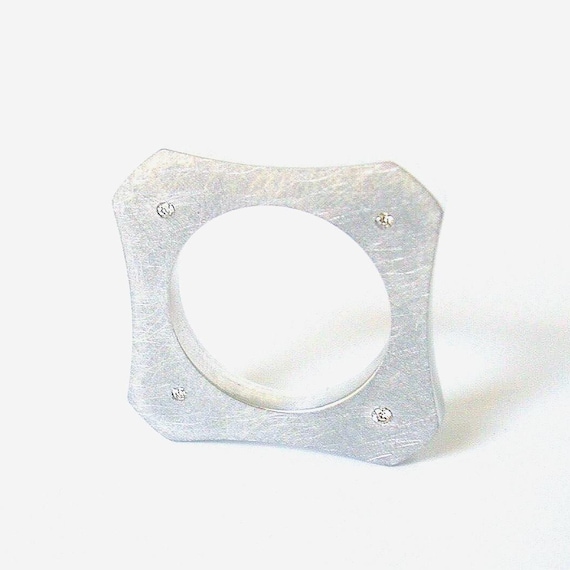 Quadra Reclaimed Aluminum & Diamond Ring