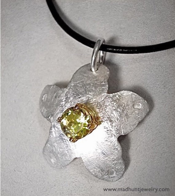 Sterling Silver & 14K yg Lemon Citrine Pendant