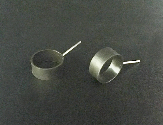 Modern Sterling Silver Stud Earrings