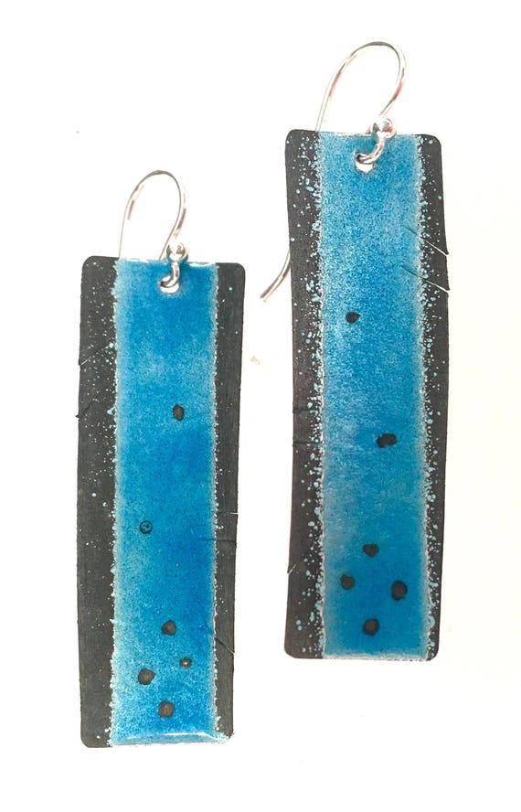 Sterling Silver EnamelArt earrings