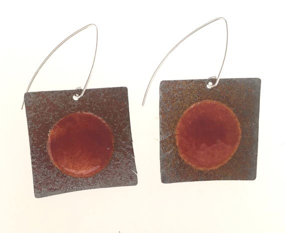 Sterling Silver EnamelArt earrings