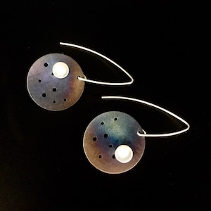 Titan & Sterling Silber Ohrhänger mit Perle