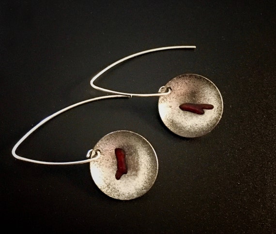 Fine Silver EnamelArt earrings