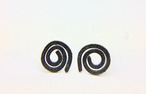 Oxidized Sterling Spiral Earrings