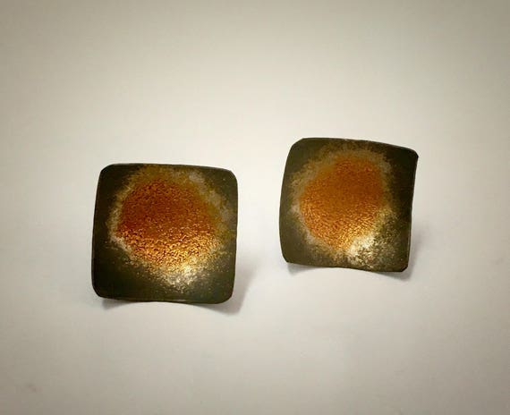 EnamelArt fine silver stud earrings