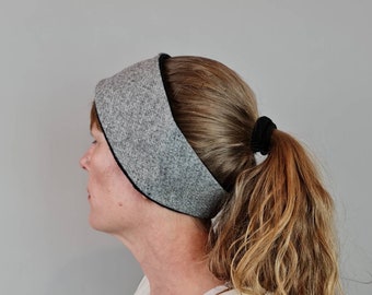 SALE now discontinued, Yorkshire Tweed Ear Warmer Headband - Grey, size Large