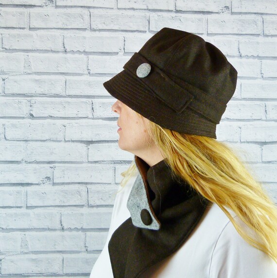 Womens Cloche Hat Brownyorkshire Wool 