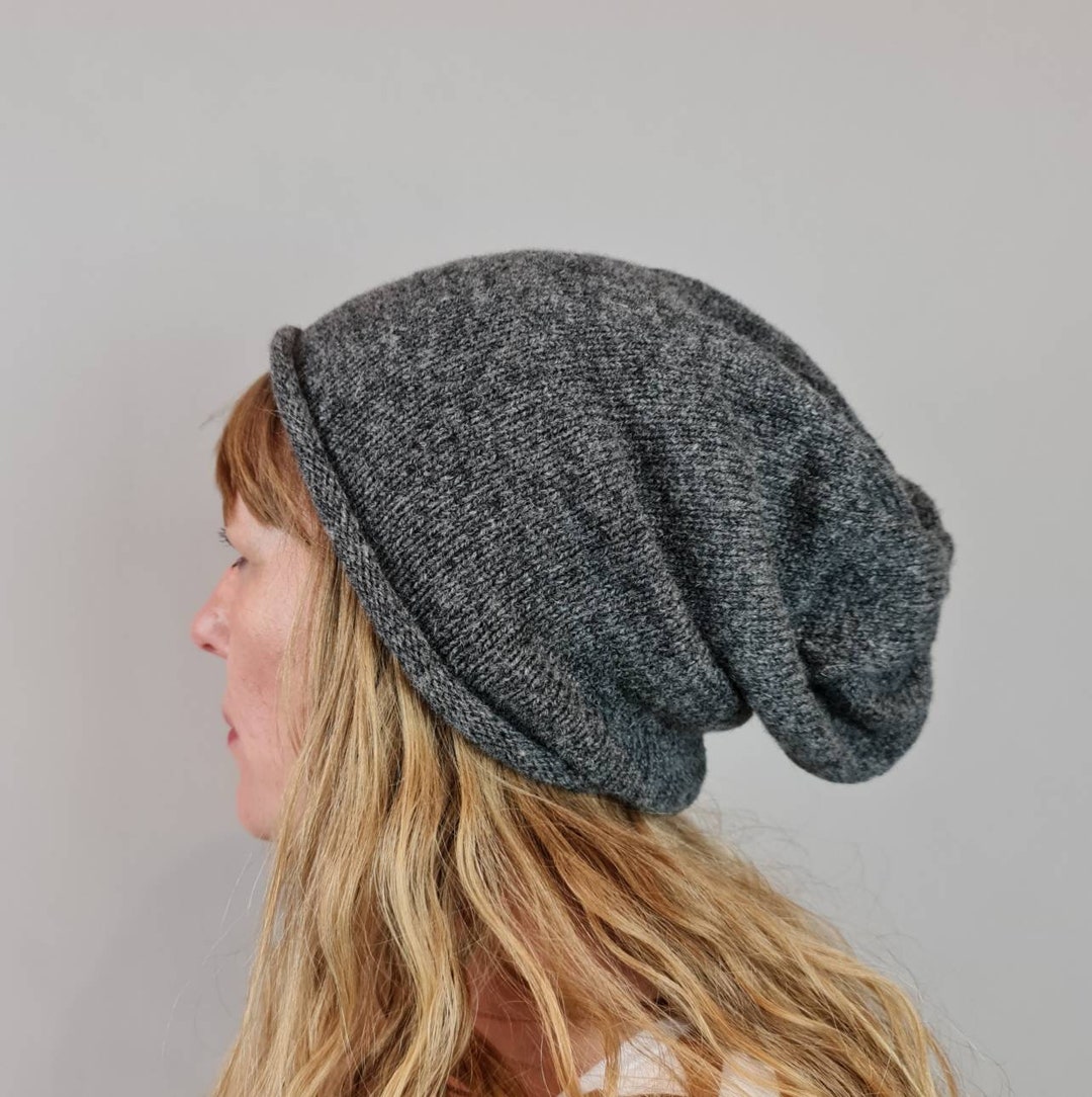 Slouchy Beanie Hat Dark Grey, British Wool - Etsy Slouchy Beanie Hat Dark Grey, British Wool - Etsy