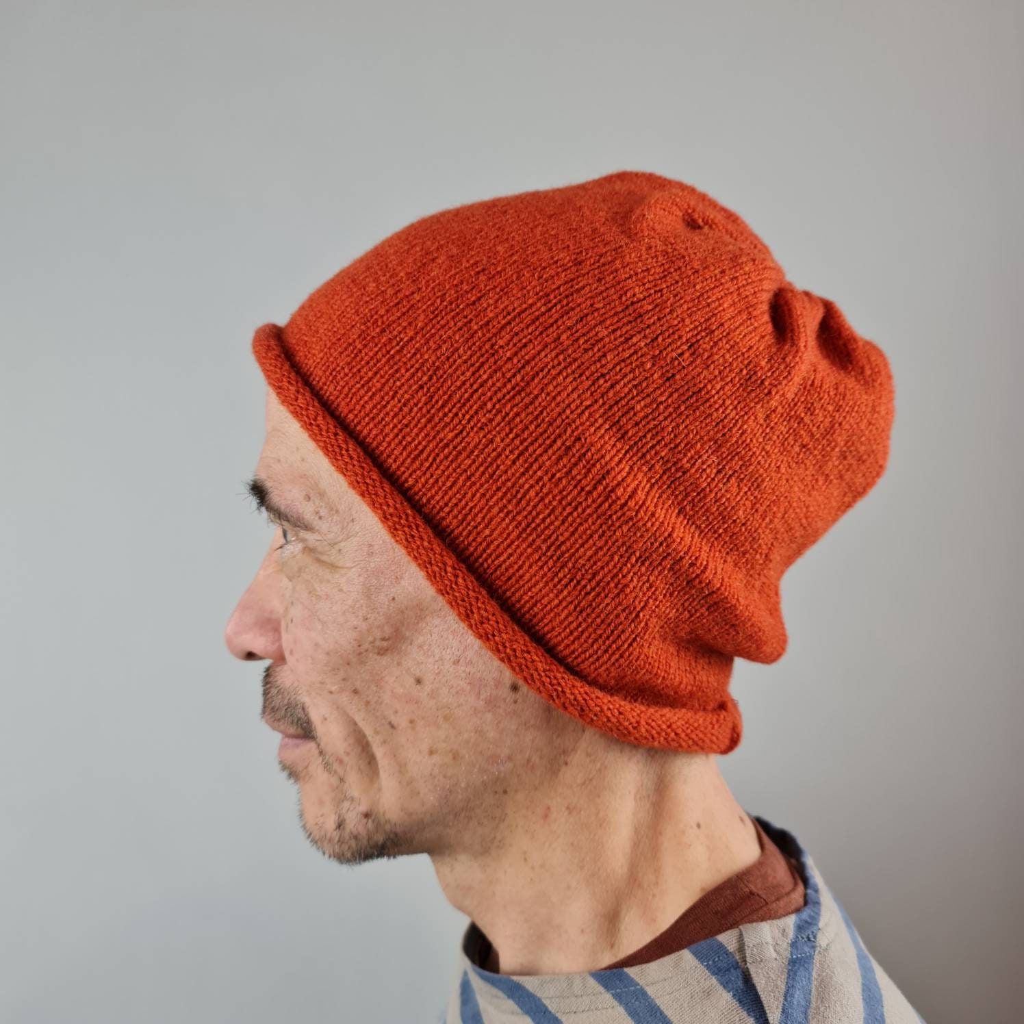 Eco Friendly Beanie Hat Burnt Orange 