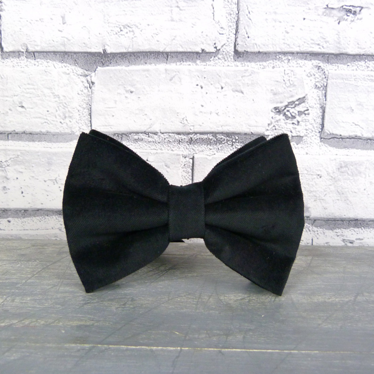 Oversized Bow Tie Black Cotton Velvet Mens Large Bow Tie Etsy
