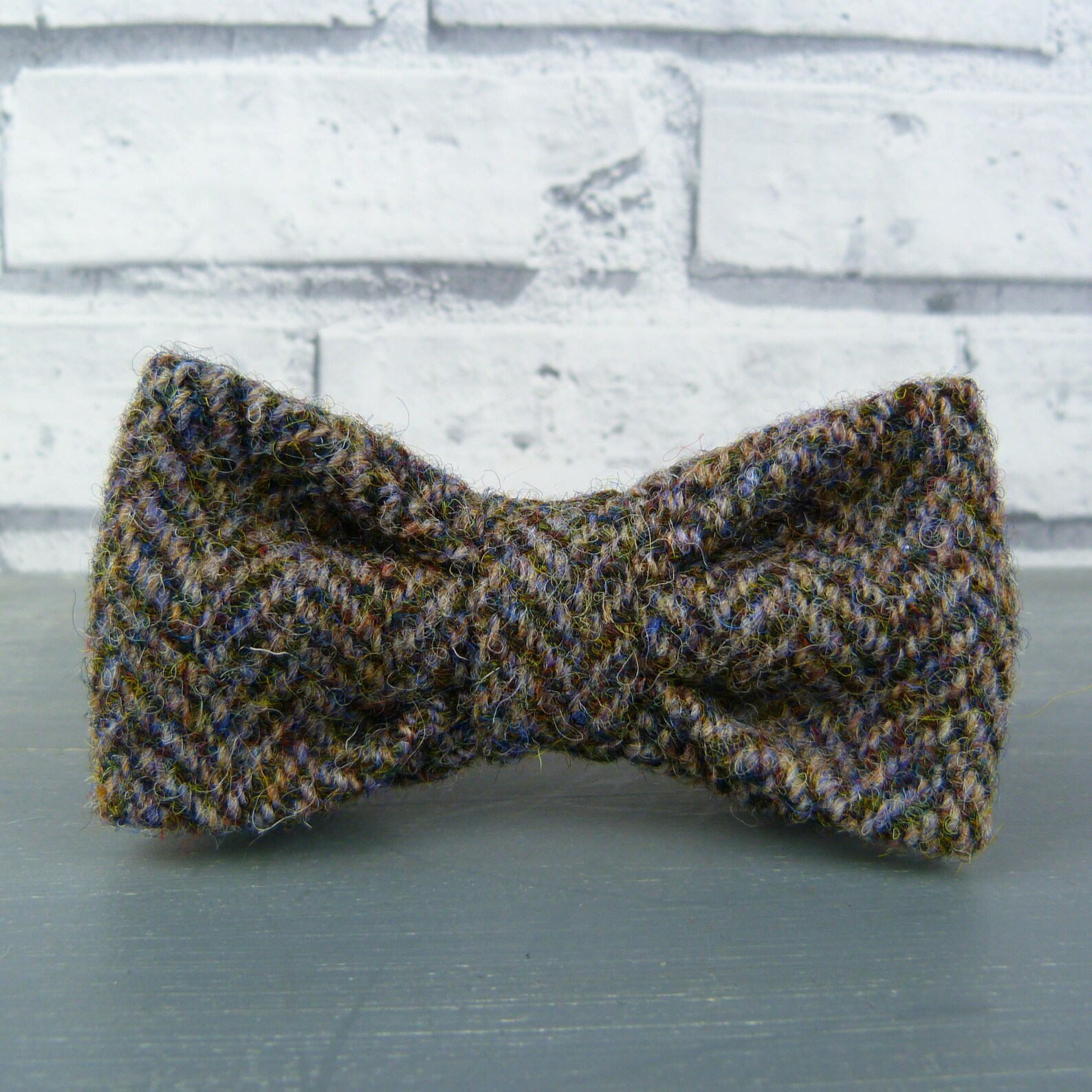 Dog Bow Tie Harris Tweed Multi Autumnal Colours Harris Etsy