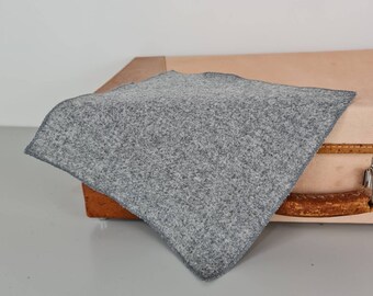 Yorkshire Tweed Pocket Square - Grey, 100% Wool Eco Friendly