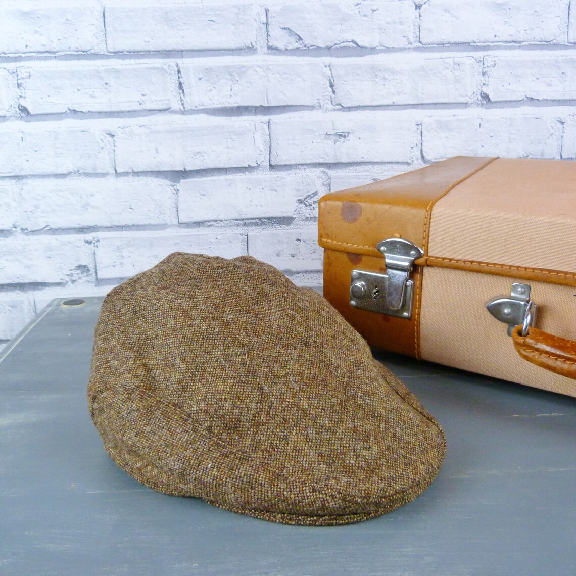 Mens Flat Cap Contemporary Brown Birdseye Yorkshire Tweed Etsy
