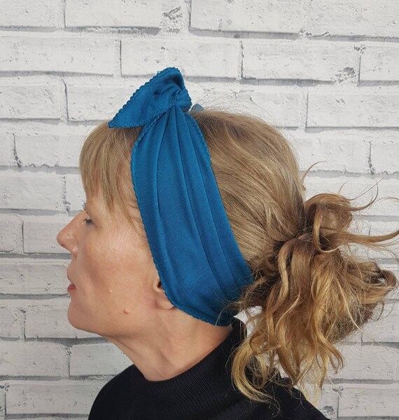 Non Slip Top Knot Headband Teal