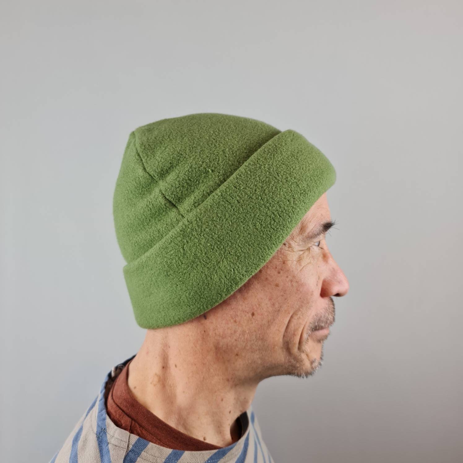 Eco Friendly Fleece Beanie Hat Olive 