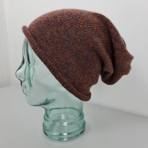 Slouchy Beanie Hat - Dark Rust Brown Shetland Wool - Etsy display picture 2
