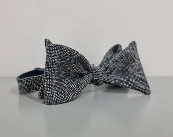 Tweed Self tie bow tie -  Grey