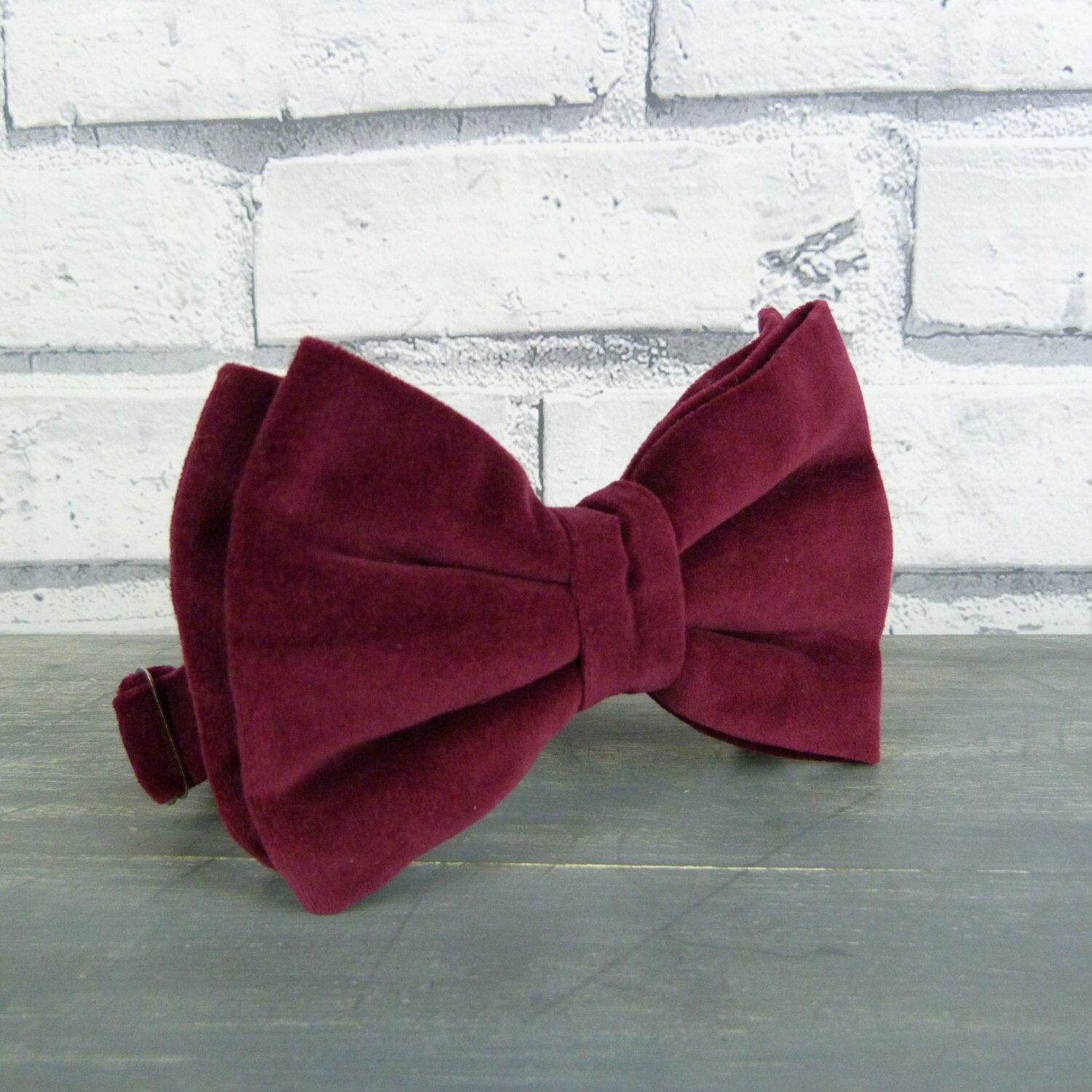 Oversized Bow Tie Plum Cotton Velvet Mens Large Bow Tie Etsy
