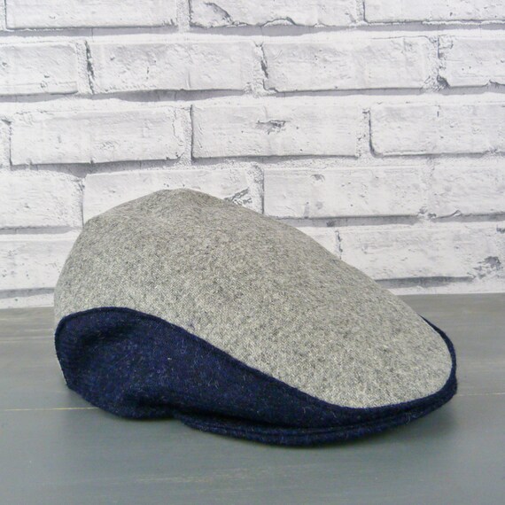 mens navy blue flat cap