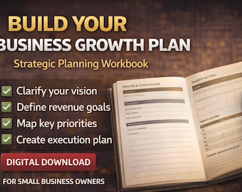 Plan de negocios y planificación estratégica / Planificador de startups (PDF) / Plantilla de estrategia para pequeñas empresas / Descarga instantánea