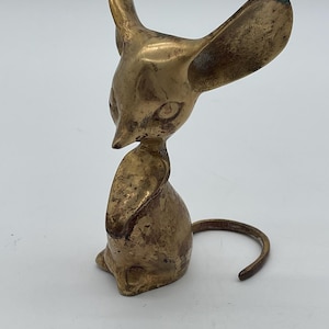 Vintage MCM Brass Mouse Figurine or Paper weight