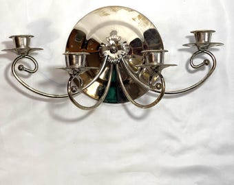 Vintage Brass 4 Candle Wall Sconce