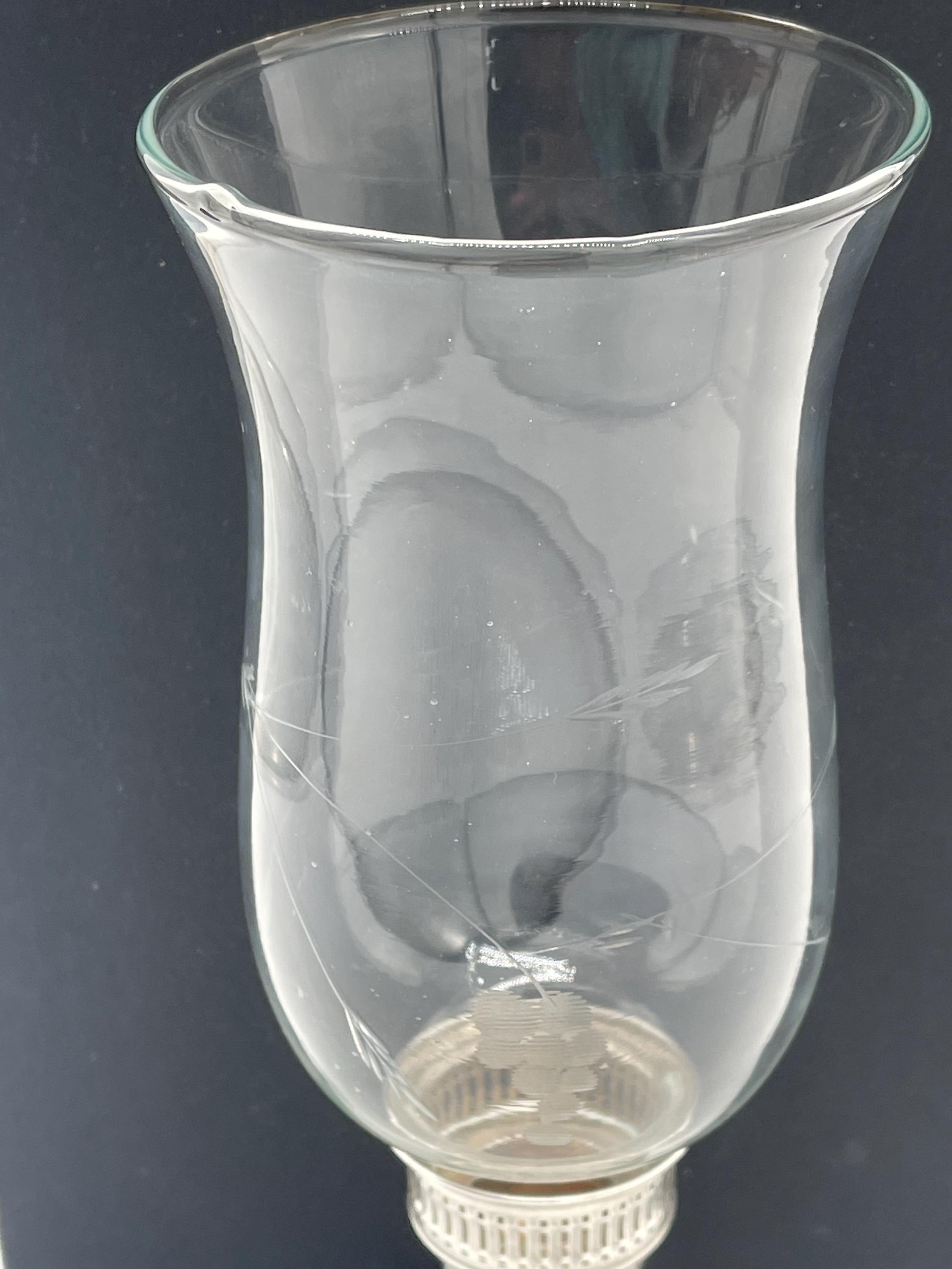 アメリカ製 Duchin Creation スターリングキャンドルスタンド Duchin Creationsのガラスベース付きヴィンテージエレガントな