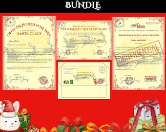 Personalized Santa Letter Bundle: North Pole Vintage Christmas (Printable)