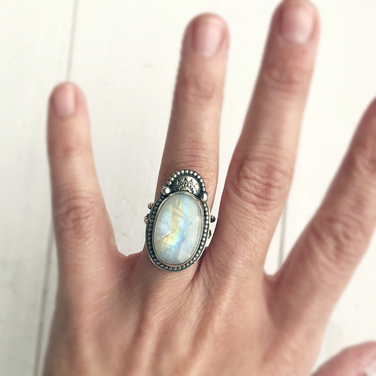 moonstone statement ring