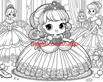 Geburtstags-Prinzessin zum Ausmalen