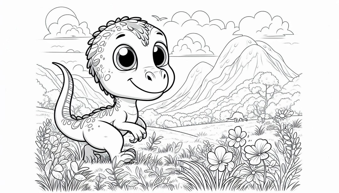 6 A4 Dinosaur Colouring Book, Digital in Pdf File,ai Generated