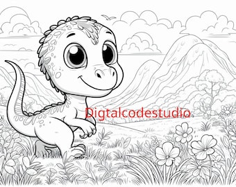 Cartoon Dinosaurier zum Ausmalen