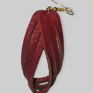 Triple loop leather earrings