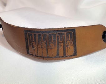 Handmade, Laser engraved, leather band style bracelet.