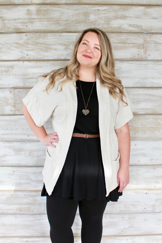 short sleeve summer cardigan plus size