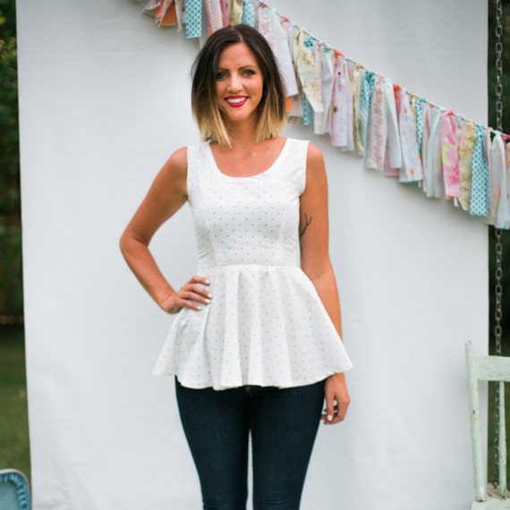 white peplum tank top