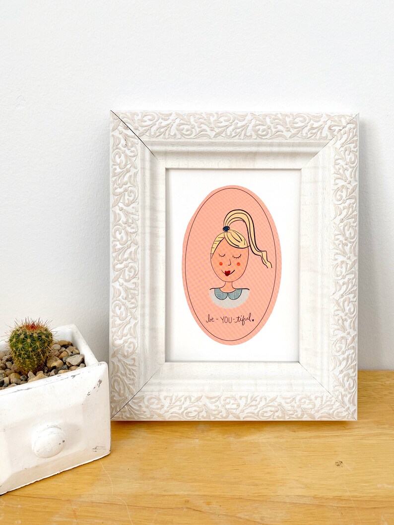 Self Care Gift, Cameo, Portrait of a Woman, Gift For Her, Gift For Mom, Gift for Girlfriend, Gift for Sister, HeidiandSeek Blush