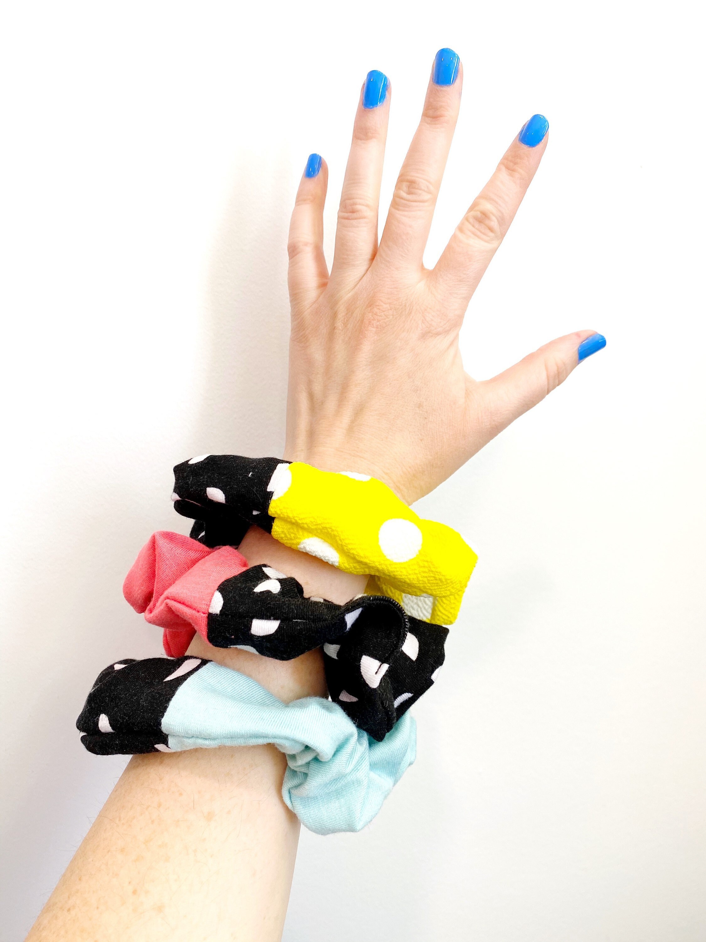 Yellow Polka Dot Scrunchie