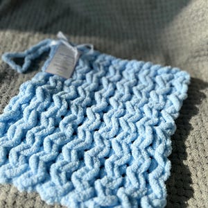 Baby Blue Comforter, with dummy loop, Baby Shower Gift, Newborn Baby Gift, 30x30cm, Super Soft Baby Comforter
