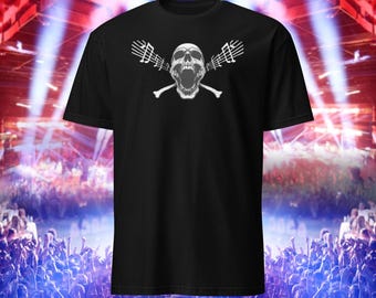 Camiseta con calavera y notas