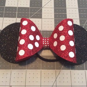 Customizable large tailless cheer bow dolly style Minnie ears